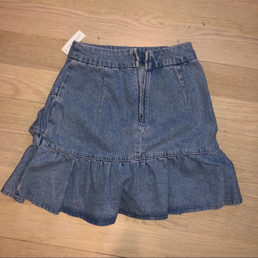 Topshop Ruffle Denim Skirt - Picture 4 of 4